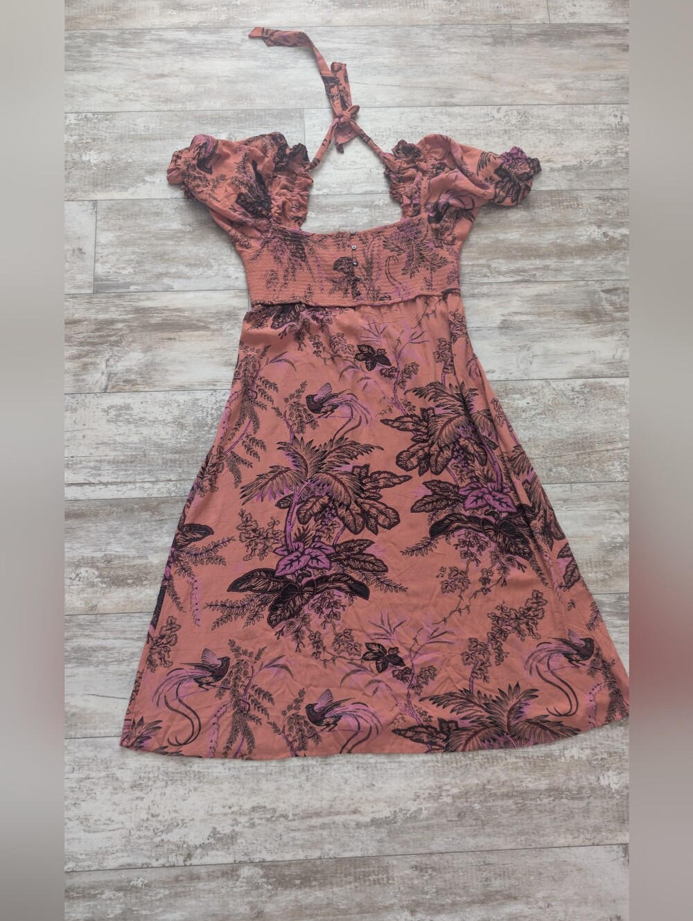 Anthropologie Rosewood Floral Halter Midi Dress